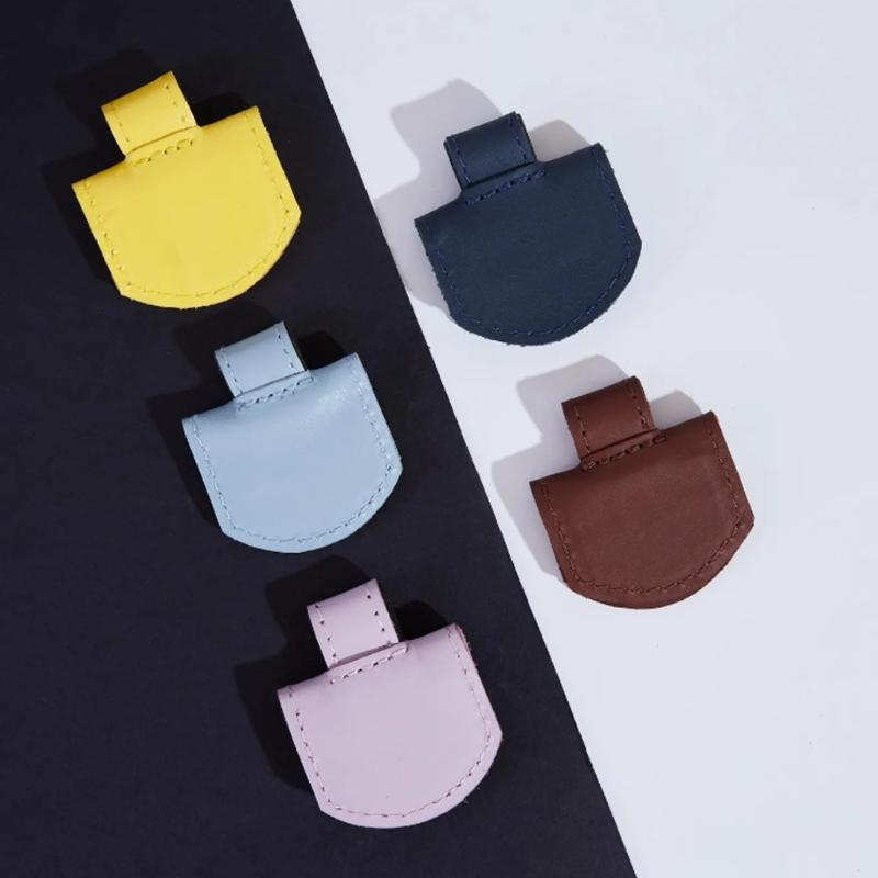 Magnetic Bookmarks PU Leather Bookmarks Reading Bookmarks with Pen Holder Aesthetic Page Marker for Reading