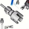 High-Speed Steel Electric Drill-Compatible PVC Pipe Thread Cutting Tool Kit, Integrated Internal & External 1/2" & 3/4" Thread Cutting Tool