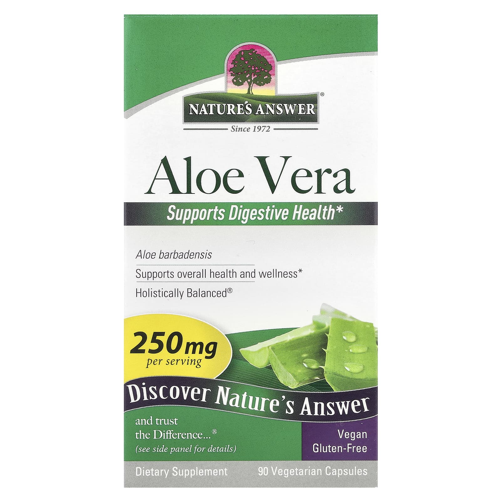 

Nature S Answer, Aloe Vera Phytogel, 250Mg, 90 Veggie Caps