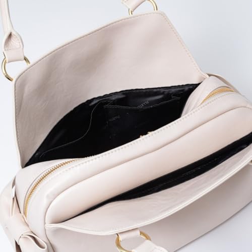 Jill Stuart Pecot Shoulder Bag with Ribbon Design, Feminine and Vintage Feel, JSLH5EH1, Ivory, Women's