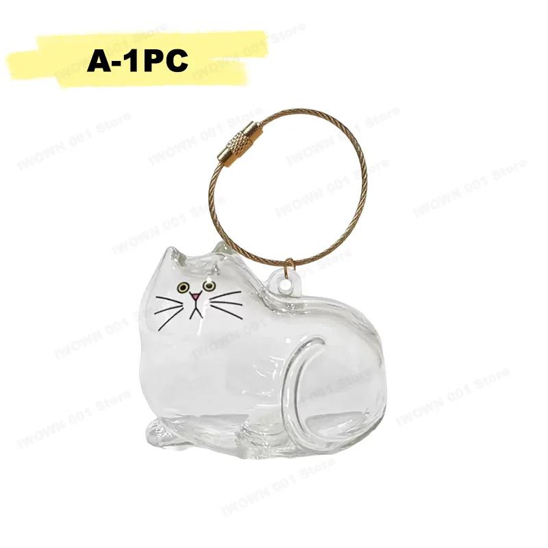 Cat Fur Memorial Charm Resin Keepsake Capsule for Pet Hair Portable Capsule Keychain Pendant for Hair Bridge Memorial Pet Gift