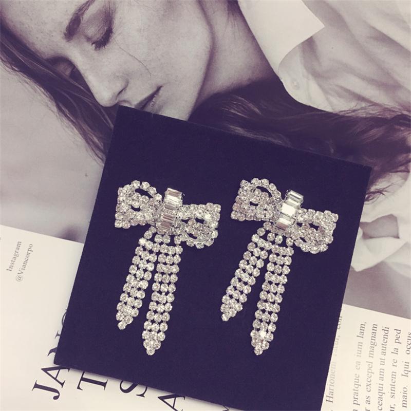 Retro Fashion High-grade Crystal Rose Earrings Women Zircon Ear Studs Wedding Jewelry Gifts
