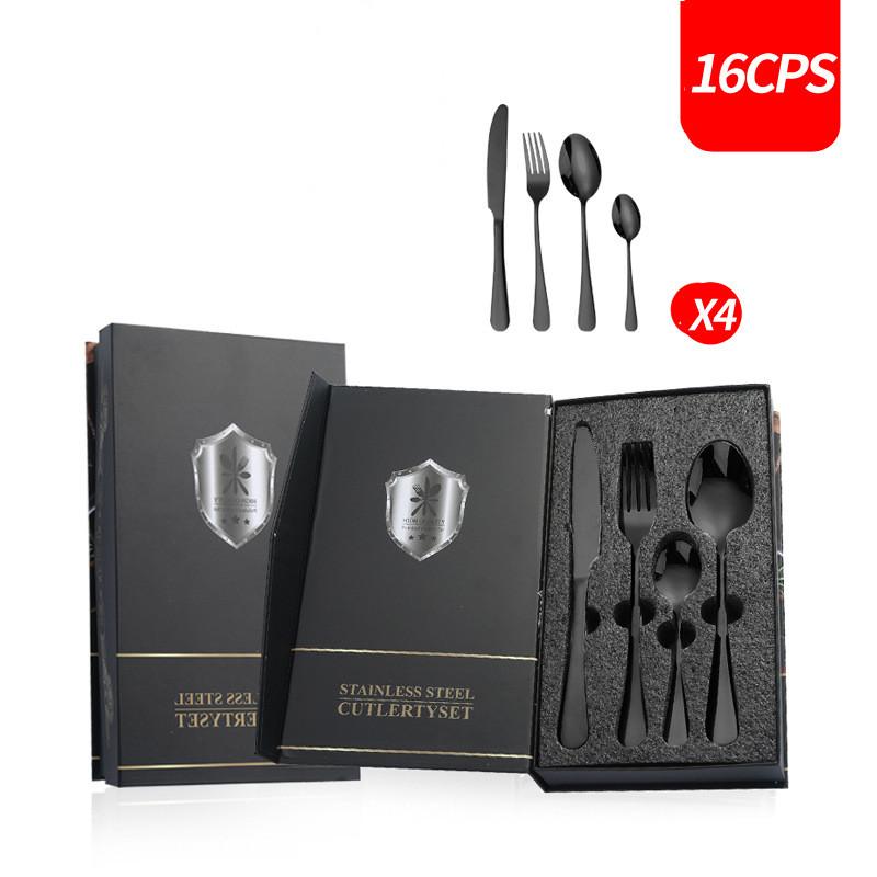 16pcs 20pcs 24pcs Stainless Steel Tableware Set Rainbow Dinnerware Knife Fork Coffee Spoon Cutlery Western Dinner Hotel Flatware