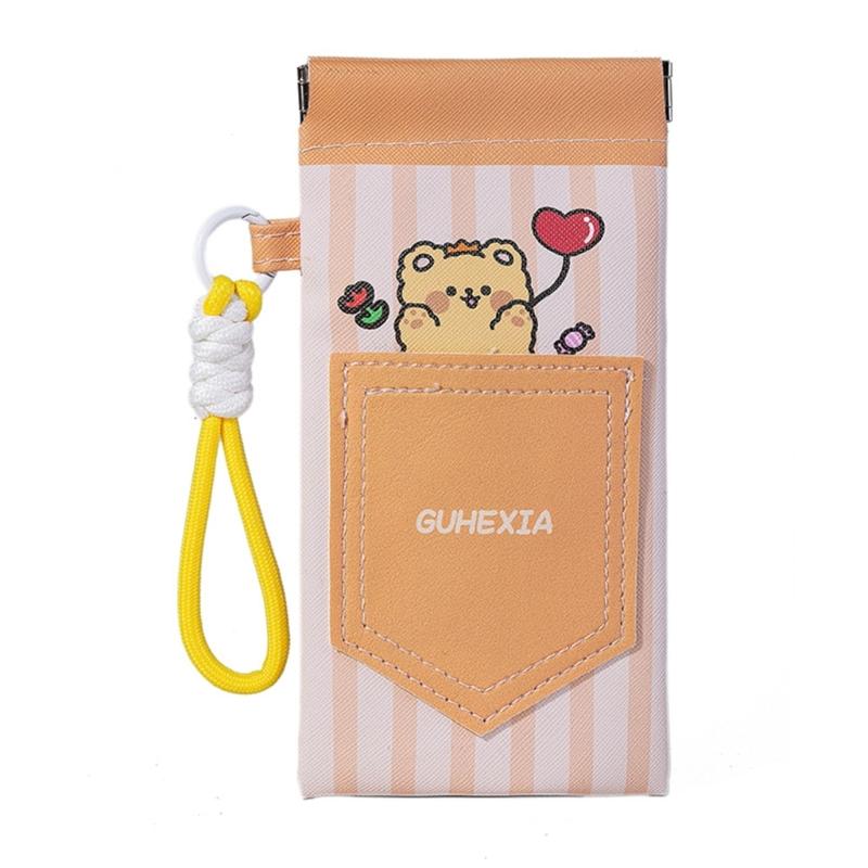 

Short Short Wrist Strap Eyeglasses Case With Secure Closure Waterproof PU Leather Holder For Sunglasses And Glasses Accessories 1 жовтий