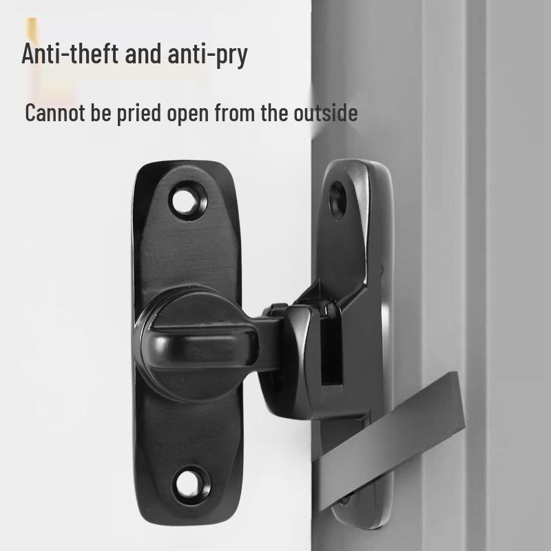 Simple No-Punch Sliding Door Latch Bolt for 90°/180° Bathroom Entrance