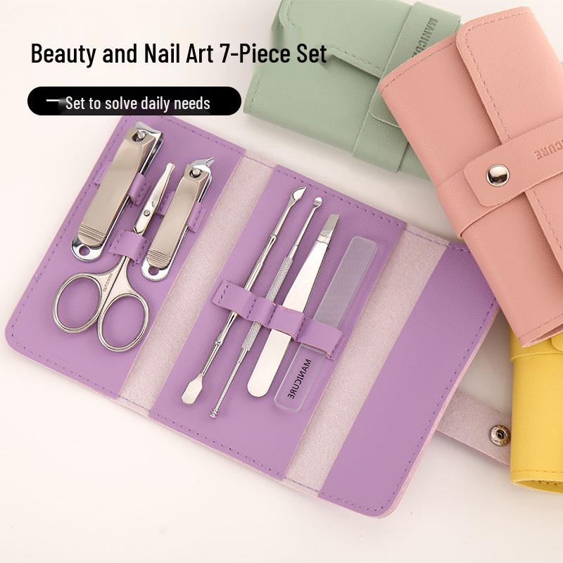 

7-Piece Stainless Steel Nail Clipper Set with Eagle Beak Pliers 15.7*13.5CM розовый