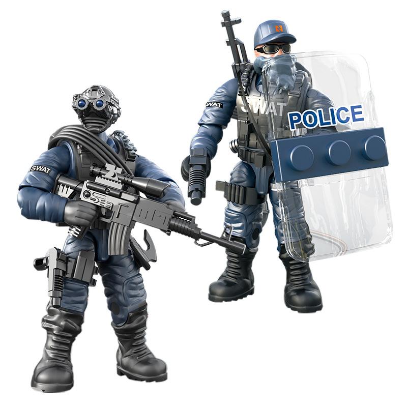 New WW2 Special Force SWAT Police Military Building Block World War 2 USA Army Soldier Figure MOC Block Brick Toy For Children
