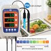 4 in 1 PH Water Quality Tester Temp EC ORP Monitor Conductivity Meter Hydroponics Detection With 2 Electrode Probe Sensor HM-100