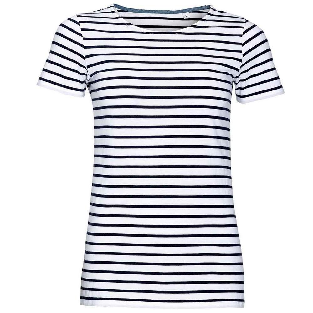 SOLS Womens/Ladies Miles Striped Round Neck T-Shirt