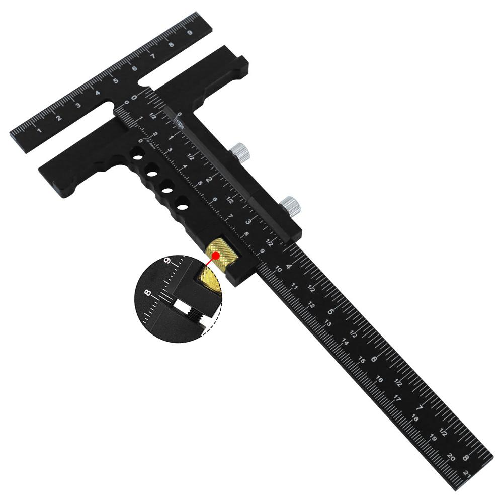 Woodworking Scriber TShape Aluminum Alloy Scribing Ruler Measuring Tool for Carpenter DIY Wood