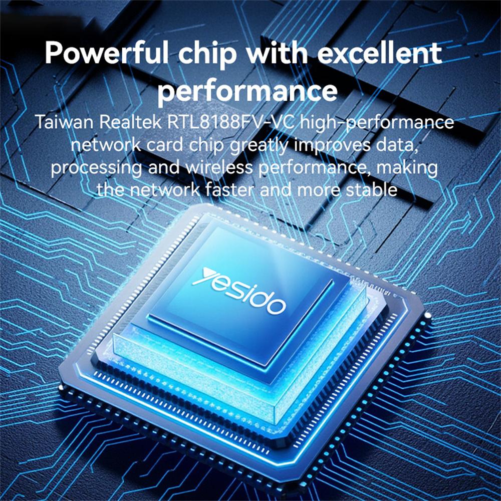 YESIDO WP10 WiFi4 Dongle 150Mbps High Speed USB Wireless Adapter with Built In Antenna