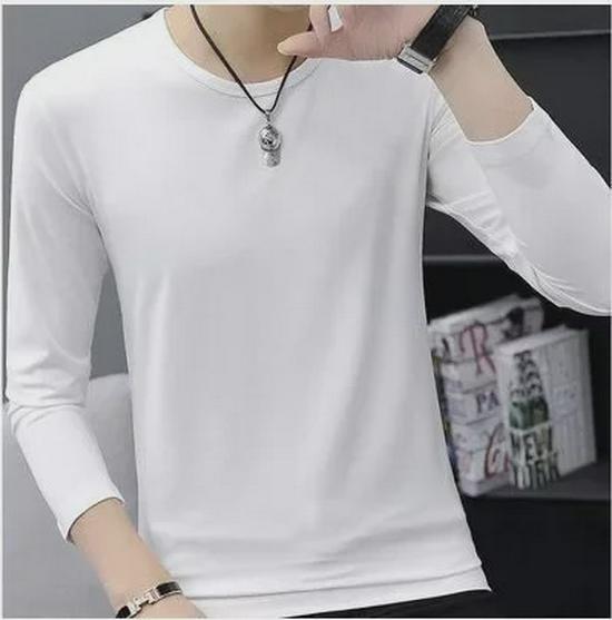 

Мужские деловые рубашки с длинным рукавом, корейский стиль, черные, универсальные, для делового и профессионального стиля. Solid Long Sleeve T-shirt