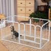 6 Panel Heavy Duty Portable Pet Playpen Dog Exercise Cat Fence Crate Cage Kennel with Door Puppy Rabbits Play Pen,Outdoor/Indoor