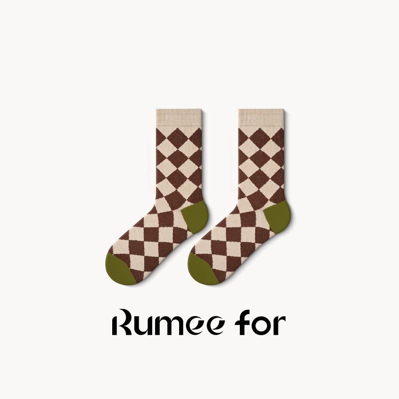 5 Pairs of Female Spring and Autumn Cotton Non Slip Tube Pile Socks