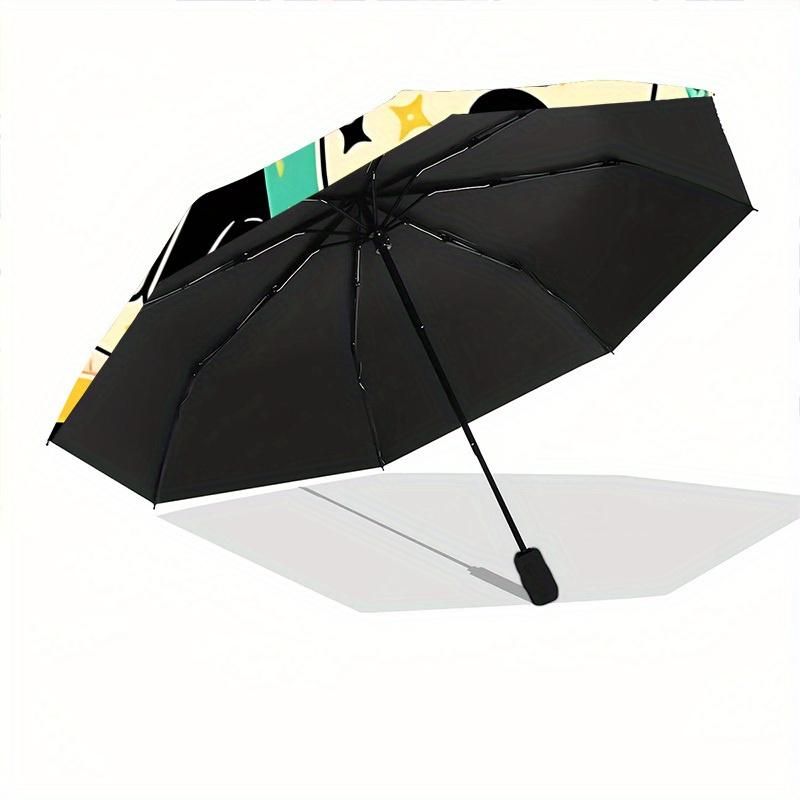 1pc Witchcraft Magic Automatic Open 8-Rib Windproof Umbrella, Travel & Commuting, Suitable for All Seasons, Lightweight Portable,009