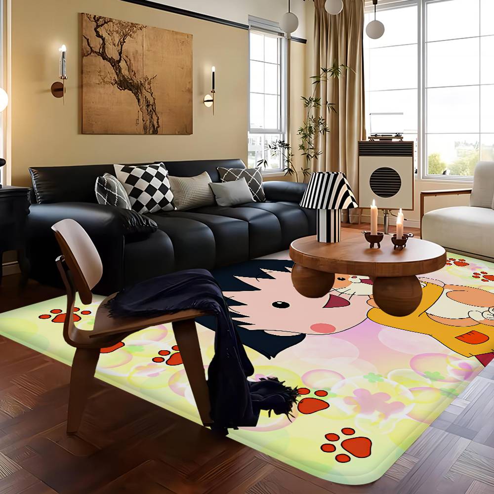 Catoon Chibi Maruko Chan Room Mats Retro Multiple Choice Living Room Kitchen Rug Non-Slip Welcome Rug