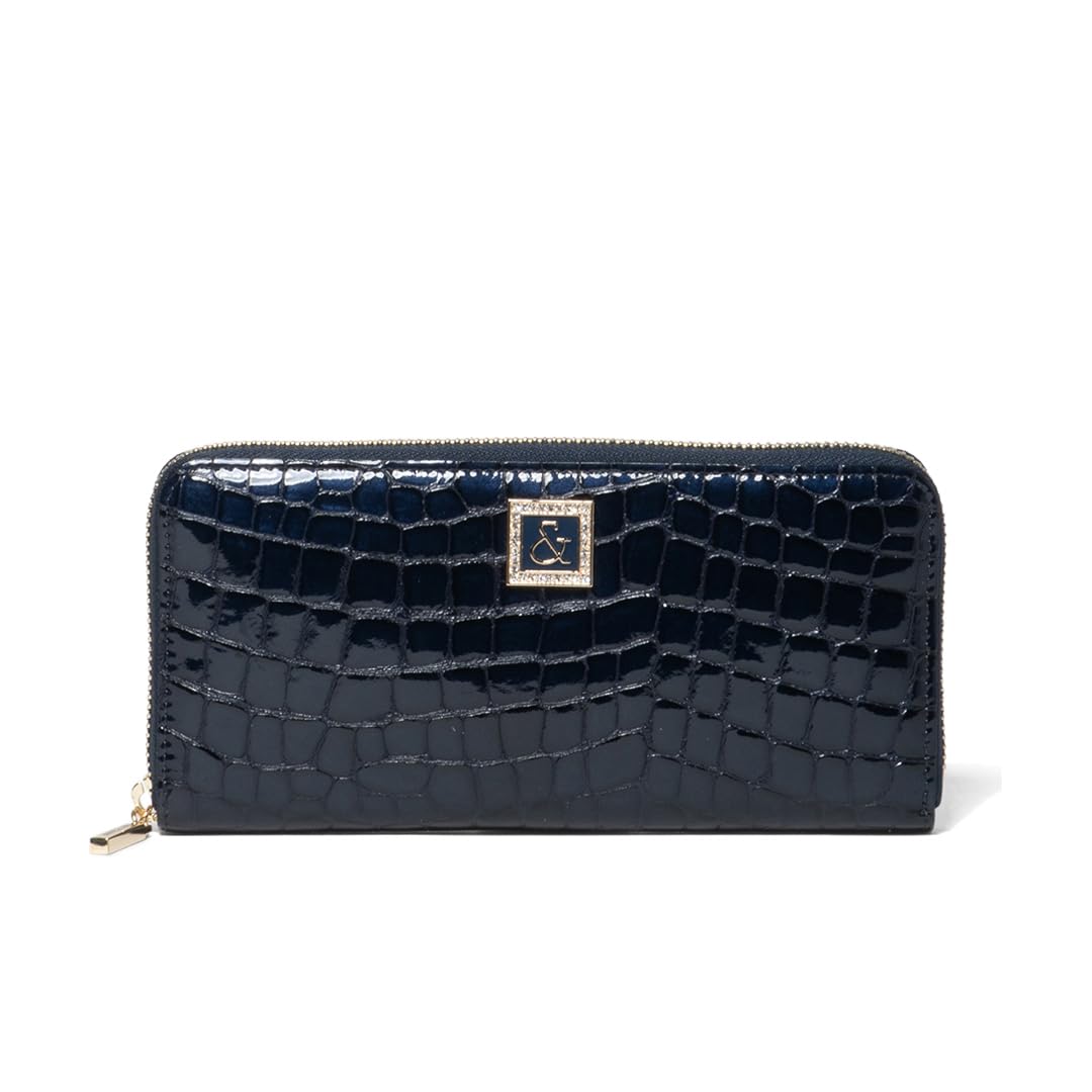 

Женский итальянский длинный кошелек Pinky & Diane с тиснением под крокодила, с молнией по периметру, роскошный дизайн, PDLWGBT4, темно-синий