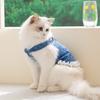 Spring and Summer Dog Clothes - Polka Dot Denim Skirt Dress for Pets - Cat Clothing