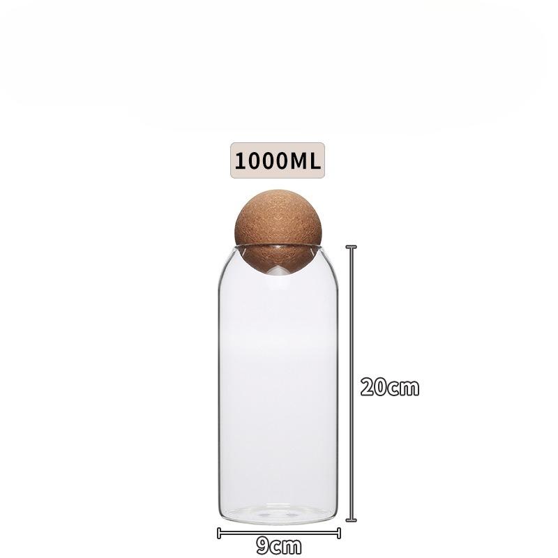 Four Size Sealed Jar Glass Cork Stopper Coffee Beans Dried Fruit Storage Box Kitchen Food Multigrain Storage Jar Cork Tea Jar LI