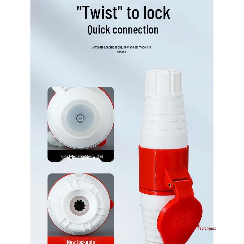 3/4/5 Pin Waterproof Aviation Connector, 32A, Three-Phase, Male & Female, Non-Explosion-Proof