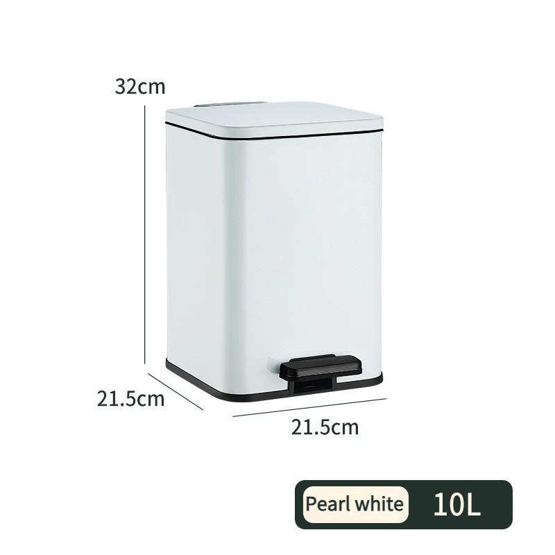 Household Stainless Steel Square Garbage Bin Kitchen Living Room Large Capacity Foot Operated Sanitary Bin