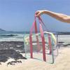 Hot Sale Large Capacity Transparent Jelly Bag Waterproof PVC Tote Transparent Washing Bag Outdoor