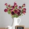 Artificial Roses,4pcs 20Heads Faux Roses Silk Fake Roses with Stem for DIY Wedding Bouquet Floral Arrangements Home Party Centerpiece Decoration