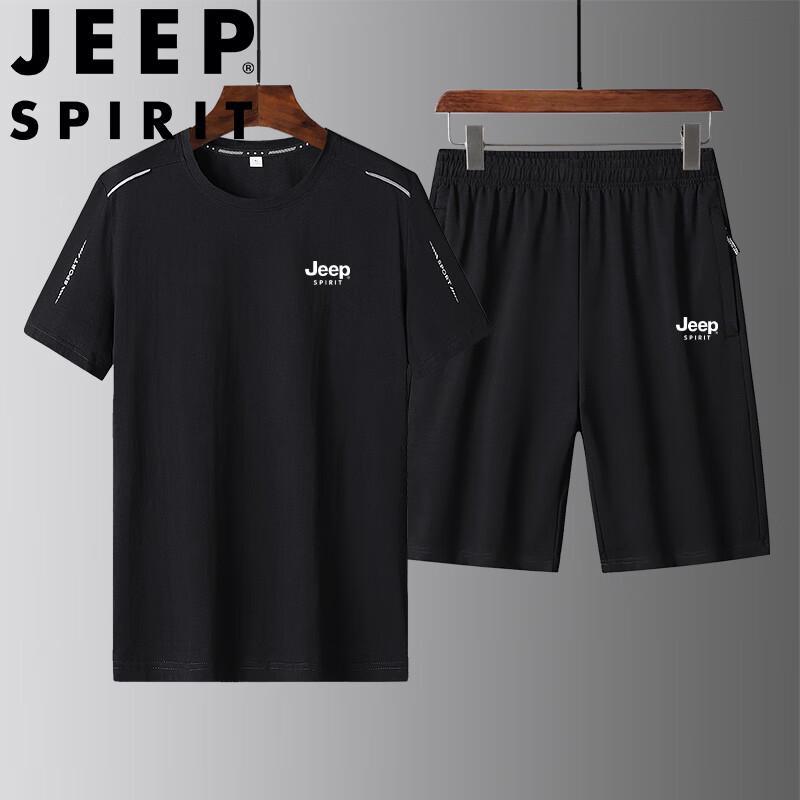 

JEEP SPIRIT Men s Short Sleeve T-Shirt and Shorts Set L