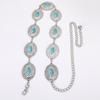 Bohemian Turquoise Waist Chain With Metal Accents For Summer Festival Fashion