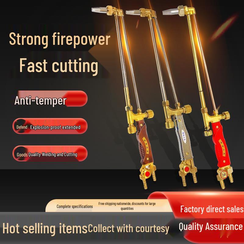 

Industrial Grade Dual-Tube Cutting Torch G01-30/100/300 for Oxygen, Acetylene, or Propane Gas. Economical Brass G01-30