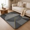 Modern Luxe Geometry Floor Mat Machine Washable Soft Flannel Area Rug, Non-Slip Absorbent Floor Mat for Living Room Bedroom
