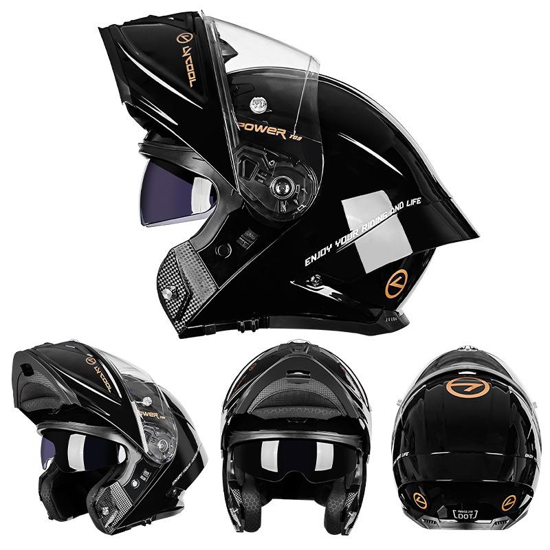 Motorcycle helmet winter full helmet double lens anti-fog locomotive helmet