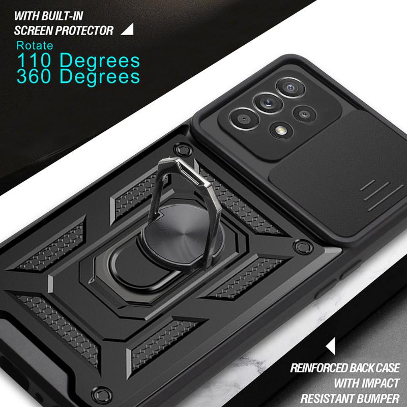 Armor Bumpers Case For Samsung Galaxy S24 S23 S22 S21 Ultra S20 Plus A53 A54 S20 FE Note 20 S23 FE Slide Camera Lens Cover