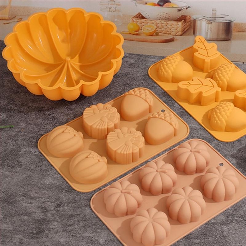 Halloween Cupcakes Fondant Molds Silicone Pumpkin Leaves Molds for Halloween Cake Decorating Chocolate Candy Mold
