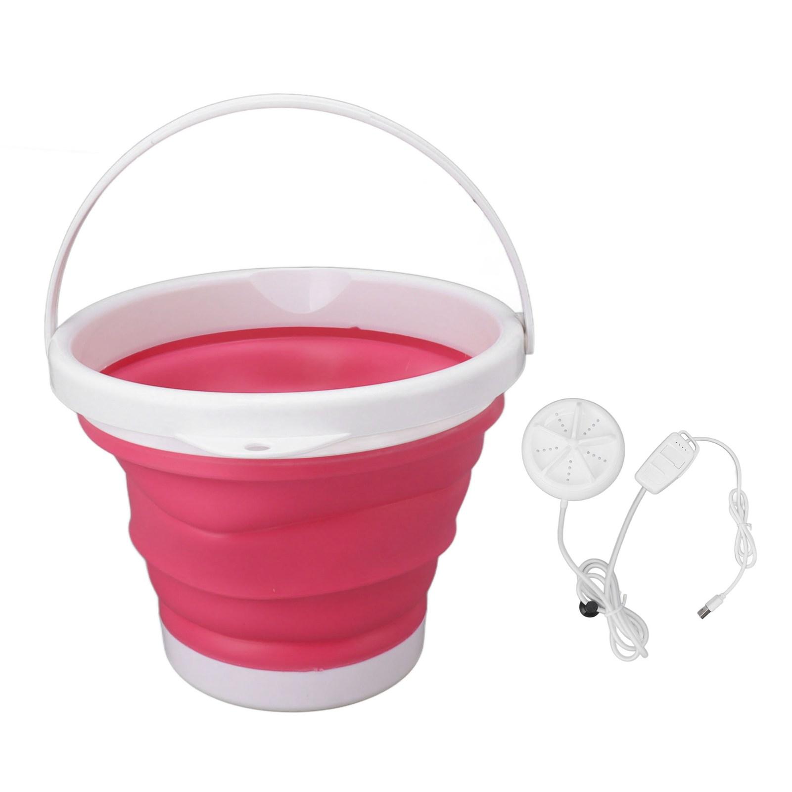 

Мини-стиральная машина 10 л, складная портативная ультразвуковая волна, 4-скоростная стиральная машина для носков и нижнего белья для младенцев розовый
