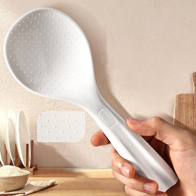 Antibakteriyel gıda sınıfı pp plastik pirinç kaşığı Ayaklı ev tipi pirinç kaşığı Tutma askılı yapışmaz pirinç kaşığı