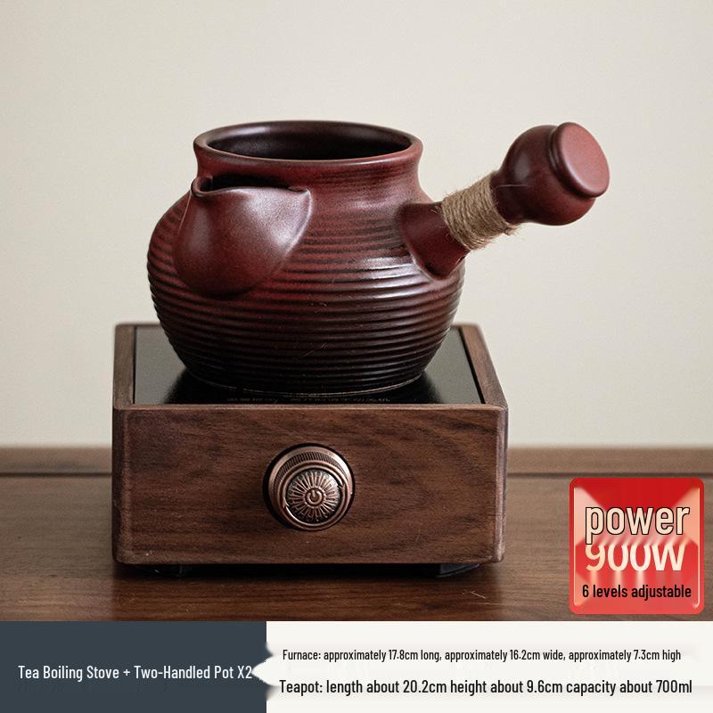 Large Capacity Electric Ceramic Stove Tea Set with Warmer for Indoor and Outdoor Use