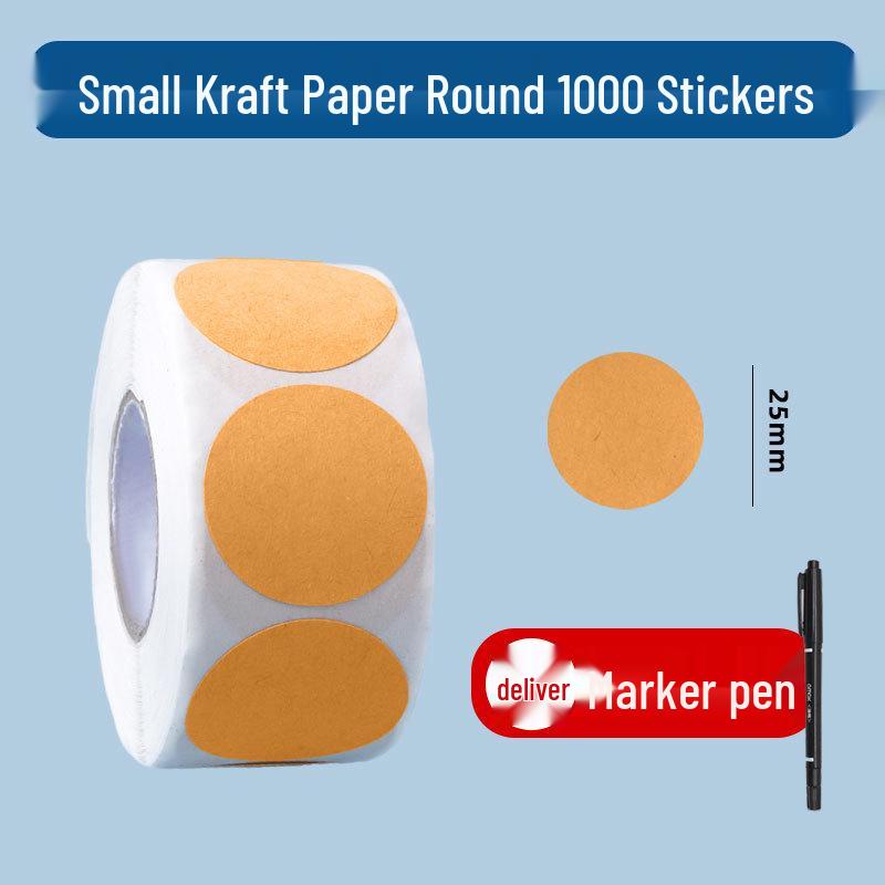 Writable Kraft Paper Label Stickers with Matte Self-Adhesive Backing