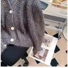 Women's Autumn and Winter Vintage Dot Sweater Jacket Versatile, Lazy, Wide-wind, Fluffy Glutinous Thread Knit Top