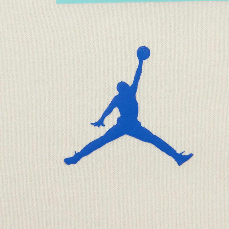 Jordan Alphanumeric Logo Print Sport Casual Breathable Loose Round Neck Short Sleeve Drop Shoulder T-Shirt Women Tops Beige FQ0362-113