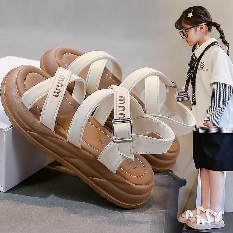 Girls' Shoes Sandals Summer New Children's Shoes Soft Bottom Internet Red Girls' Roman Sandals Summer Sandals