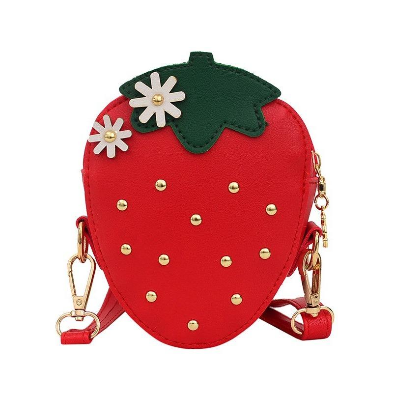 New Korean-style Children's Bag - Cute Little Girl Crossbody Bag with Adorable Strawberry Accessories