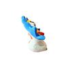 Okinawa Souvenir Lucky Charm Smiling Shisa Figurine Pair Mini Indoor Use Handmade - - - - - - (Blue & Pink)