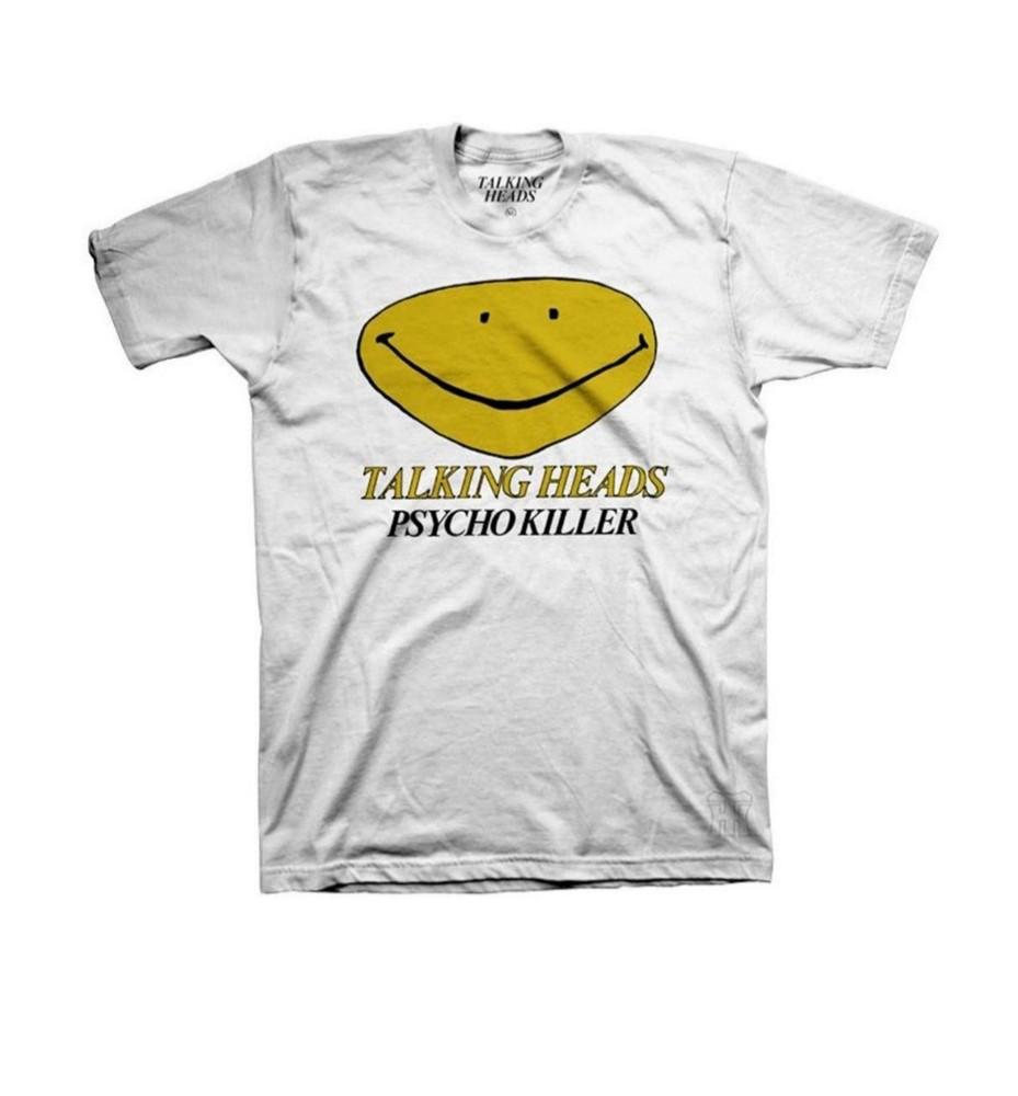 

New Authentic Talking Heads Psycho Killer Smiley Face Band TShirt badhabitmerch Unisex T-Shirt S