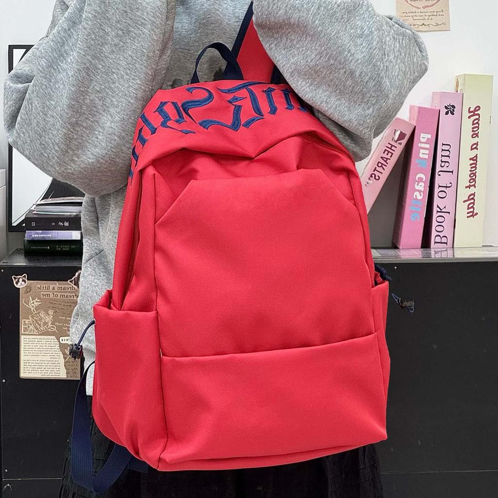 Schoolbag Retro Backpack Women's Large Capacity Lightweight Niche Middle School Student School Bag Women's Versatile Backpack Men's Burden Reduction