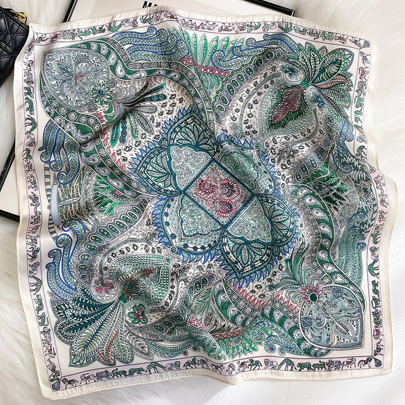 100% Pure Silk Scarf Women Neck Square Headband Scarves Bandana  Fashion Hijab Poncho Scarves Pashmina  Female Foulard 53cm