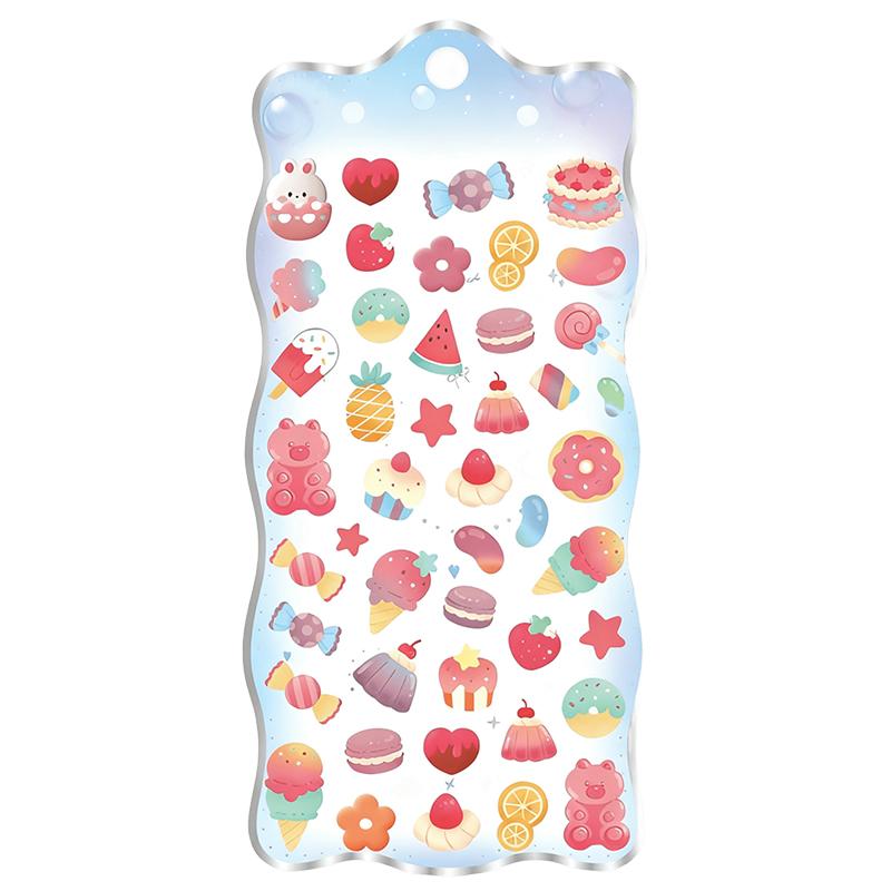 1Sheet Cute Crystal Jelly Patch Cartoon Relief Sticker Candy Planets Bread Ocean Creative Stationery Stickers School Rewards ZYF