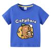 T-shirt en coton pour enfants T-shirt Capybara pour enfants 3-10 ans Garçons Mignon Capybara Col rond Hauts T-shirt Vêtements pour enfants Pour l'été