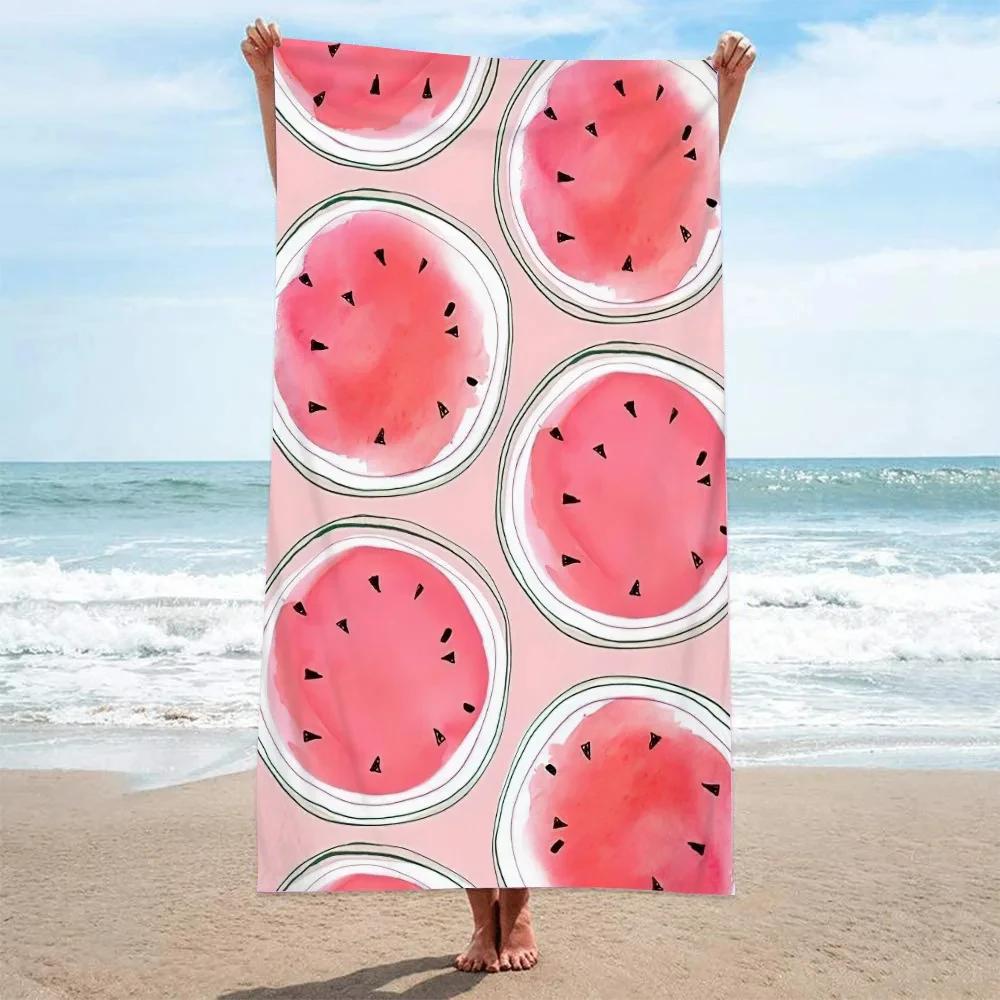 Cartoon-Frucht Ananas Strandtuch Sandfrei Schnelltrocknend Mikrofaser Badetücher Übergroß Tragbar Schwimmen Bade-Decke