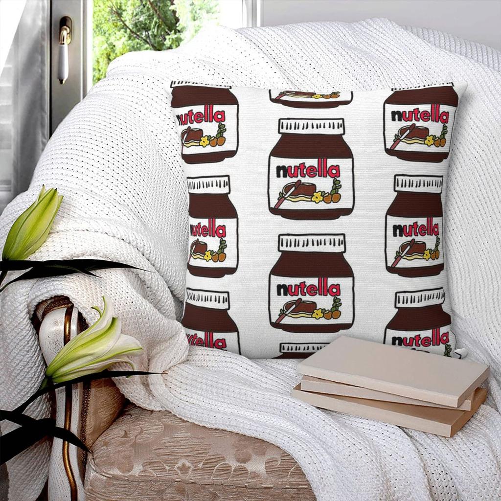 Federa Cuscino Quadrata Nutella Copricuscino Poliestere Decorazione Cuscino Cuscino Decorativo per Casa Divano